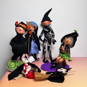 Vintage Annalee Halloween Dolls Lot of 6 1994 2003 2004‎ 2007 2012 Collectible
